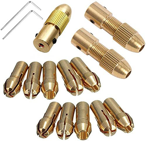 Pinza per trapano elettrico piccola Set di mandrino per trapano a micro torsione Albero motore con chiave a brugola Tappo in rame 2,35 mm (2,35 mm X 2 set)