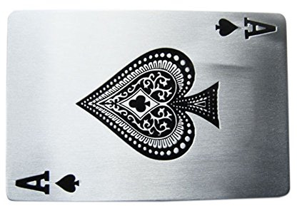 Ny vintage stil Ace Spade pokerkort rektangulärt bältesspänne