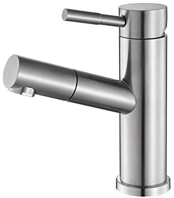SHUGUANG Waschtischbatterie, Waschtischarmatur mit Brause Extrahierbar | Wasserhahn Bad Edelstahl 304, Waschbecken Armatur, Einhebelmischer, Waschtischarmaturen, Badarmatur Wasserhahn, Brushed