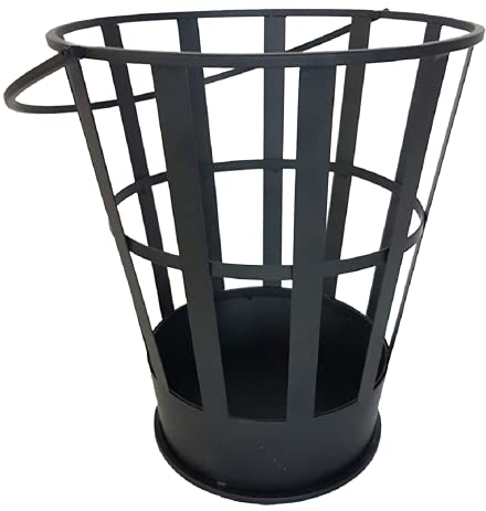 Esschert Design FF466 Cesta de Fuego, Negro, 15.7 x 13.7 x 14.5 Pulgadas