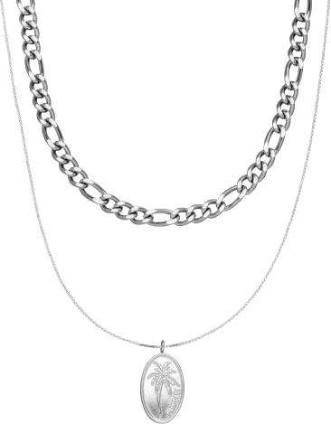 Purelei Aiani Kette (Gold, Silber, Rosegold), Damen Halsketten Set aus langlebigem Edelstahl, Wasserfester Schmuck mit Anhänger, 40-55 cm Länge verstellbar