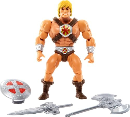 Masters of The Universe Origins Spielzeug, He-Man Superhelden Actionfigur, beweglich mit Zubehör und Mini-Comicbuch, Motu Collectible​