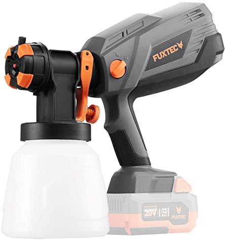 Fuxtec Akku Farbsprühsystem 20V FX-E1CSP20 – 1l Lackierpistole – Farbsprüher mit 3 Sprühmustern und verschiedenen Düsen – Sprühpistole 600ml/min (ohne Akku und Ladegerät)