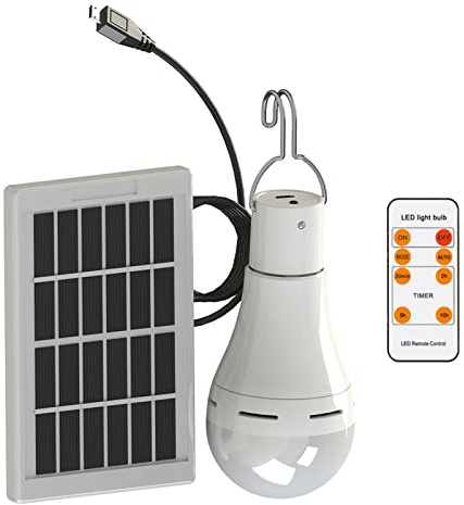 Solar Glühbirnen,LED Solarlampen für Außen,Tragbare LED Solar Lanterne mit Solar Panel,Solar/USB Wiederaufladbare,für Camp Zelt/Garten/Hühnerstall/Angeln