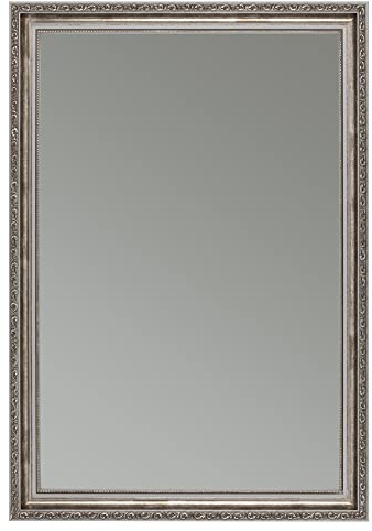 CLAMARO 'VIKTOR' Antik Wandspiegel 50x65 cm mit Rahmen | Grau Silber | Shabby Chic Vintage Barock Spiegel mit Holzrahmen | Barockspiegel inkl. Metall Aufhänger und Montagematerial