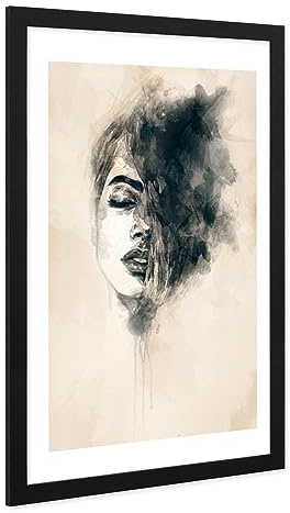 PHOTOLINI Bilderrahmen 40x60 Schwarz Holz MDF, breiter 40x60 cm Bilderrahmen mit bruchsicheres Acrylglas, Rahmen 60x40 schwarz zum Aufhängen & Zubehör - Fotorahmen für die stilvolle Wanddekoration