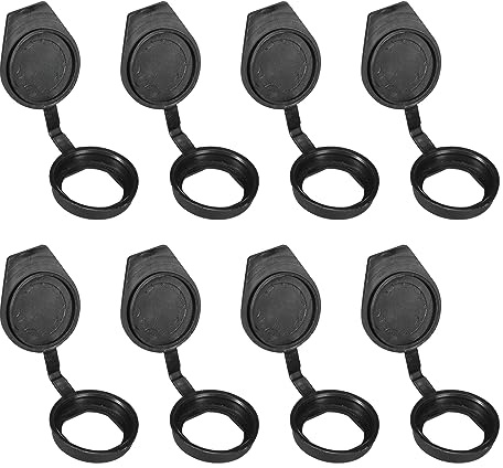 PATIKIL 8 Packung 22mm Tür Schloss Staubschutz Gummi Wasserdicht Schwarz | Schlüssel Paneel Nocken Schloss Staubschutz Kappe, Für 22mm Nocken Schloss