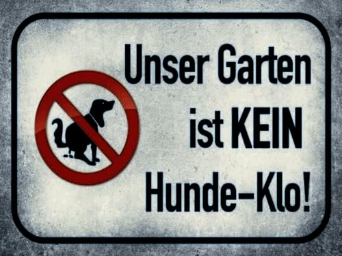 mrdeco Metall Schild 30x40cm gewölbt unser Garten kein Hunde-Klo Blechschild