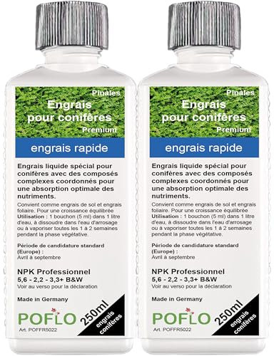 Engrais pour conifères. Fertilisez les sapins, les épicéas, les pins, engrais liquide premium de la gamme professionnelle 500ml