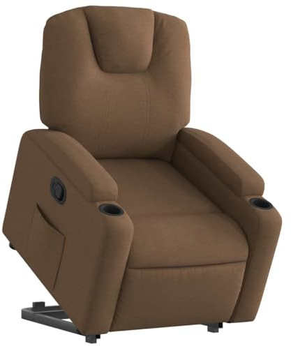 vidaXL Reclinerfåtölj med uppresningshjälp brun tyg