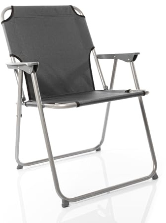 BigDean 4X Klappstuhl Grau Anthrazit Campinstuhl Faltstuhl bis 120kg robust | platzsparend, klappbar, belastbar bis 120 kg, klassischer Gartenstuhl für Garten & Camping & Festival - Campingstuhl faltbar