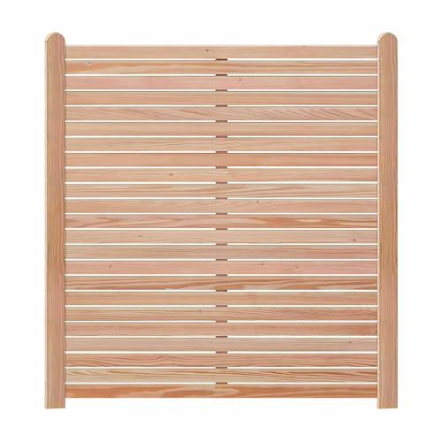 Endorphin® Holzzaun aus Lärche [180 x 180cm] | 4x Zaunelement & 5x Holz-Pfosten | Gartenzaun Holz inkl. Schrauben und Winkel | Sichtschutz Garten mit Rhombus-Technik | Lamellenzaun aus Lärchenholz