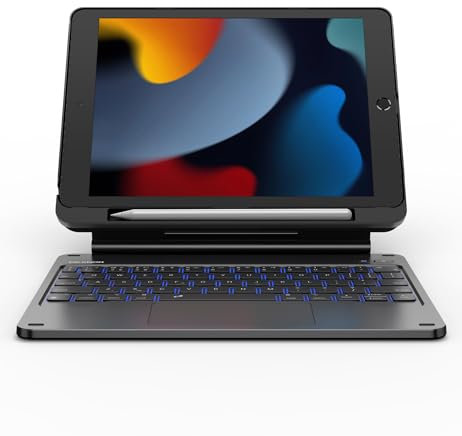 Dexnor for iPad 9th Generation Case with Keyboard Floating Cantilever Magnetic Stand Multi-Touch Trackpad Backlit Pencil Holder Magic Style Keyboard Case for iPad 9th/8th/7th Gen 10.2 Black, UK