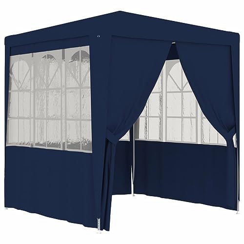ZEYUAN Profi-Partyzelt mit Seitenwänden, Festzelt, Pavillion, Bierzelt, Garten Party Zelt, Gartenzelt, Grillpavillon, 2,5x2,5 m Blau 90 g/m²