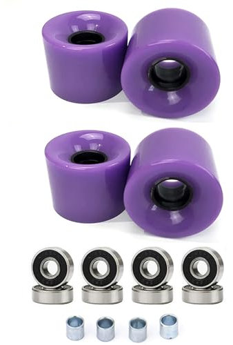 Haoyull 4 Stück Longboards Rollen Skateboard-Räder Straßenrad für Skateboards Räder mit Kugellager und Abstandshalter Set