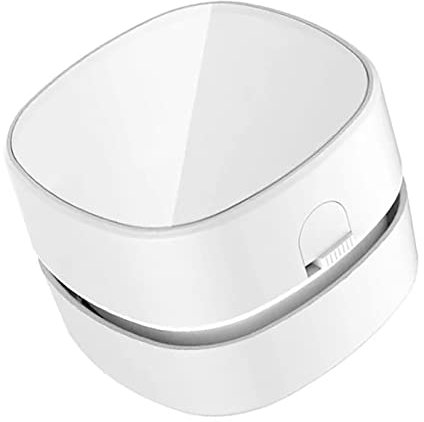 Fdit Aspirapolvere da Tavolo Mini Spazzatrice da Tavolo, Senza Fili e Alimentato a Batteria, Bianco, Forte Aspirazione, per Casa, Ufficio, Cucina, Auto