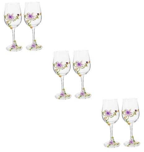 Ciieeo 3 Juegos Copas De Champán De Alta Vasos Para Beber Taza De Bebida Copas De Vino Originales Gafas Rojas Contenedor De Licor Copa De Vino De Pie Alto Vidrio Púrpura 2 Piezas * 3
