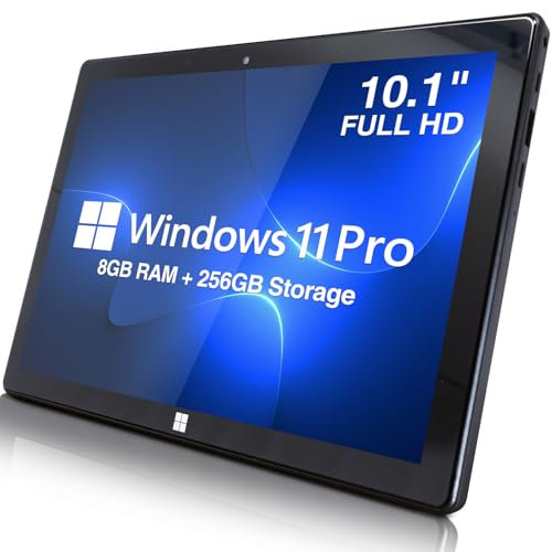 Fusion5 10.1 Windows 11 Professional Tablet PC - Ultra Slim Full HD Tablet Computer - 8GB RAM, 256GB M.2 SSD, 10 Inch Display, 5G WiFi, Intel Quad-Core CPU, USB 3.0, Micro HDMI, Dual Cameras