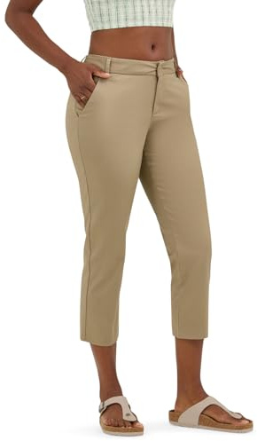 Lee Women's Wrinkle Free 23 Capri Pant, Kansas City Khaki, 14