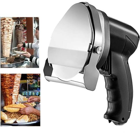 Cplsntaeam Trancheuse à Kebab électrique sans Fil, Coupe-shawarma Portable, Machine à découper Les Kebabs, trancheuse à Kebab sans Fil, épaisseur 0-8 mm,220v