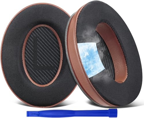 SoloWIT Cooling-Gel Ear Pads Cushions Replacement, Earpads for Bose QuietComfort 35 (QC35) and Quiet Comfort 35 II (QC35 II) Over-Ear Headphones, Noise Isolation Foam - QC35 CG Coffee
