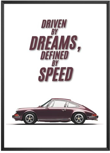 MJ-GRAPHICS® Poster Poster Porsche 911 Sportwagen Auto Bild Klassiker Porsche Vintage Bild Wandbild Wohnzimmer Männerhöhle Garage Deko Geschenk – A3-Format, ohne Rahmen