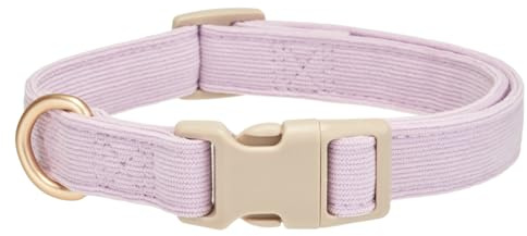 YUDOTE Collar de pana suave para perro con clip de plástico, cómodo y ajustable para perros pequeños de uso diario en color lila