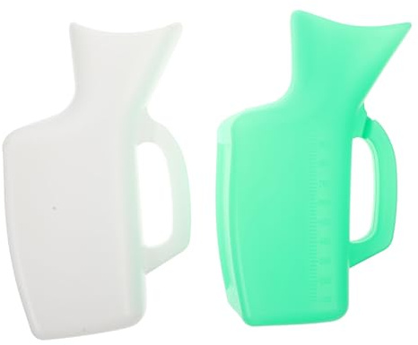 Hoement 2 Stück-pack Tragbare Urinflasche für Frauen 1000ml aus Kunststoff Wiederverwendbar und Leicht zu Reinigen für Camping und Bergsteigen