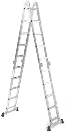 RMBO - Échelle pliante multifonction 4x5 - Échelle pliante - 5,82 m de long - Échelle compacte et portable - 13 positions - Convient pour un usage privé et professionnel - Charge max. 150 kg, EN 131.6