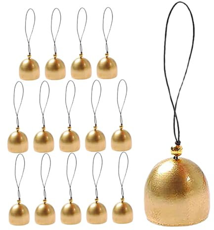 Campanelli in Ottone 15 Pezzi Oro per Decorazioni Natalizie Mini