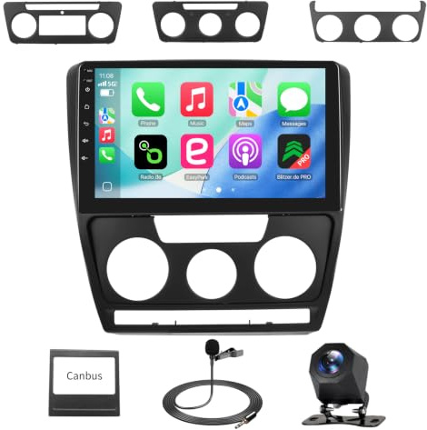 [4+64GB] Autoradio Carplay für Skoda Octavia (2004-2014), 10,1-Zoll Touchscreen Autoradio Android 13 CarPlay Android Auto, Bluetoth, WiFi, GPS, RDS FM, EQ