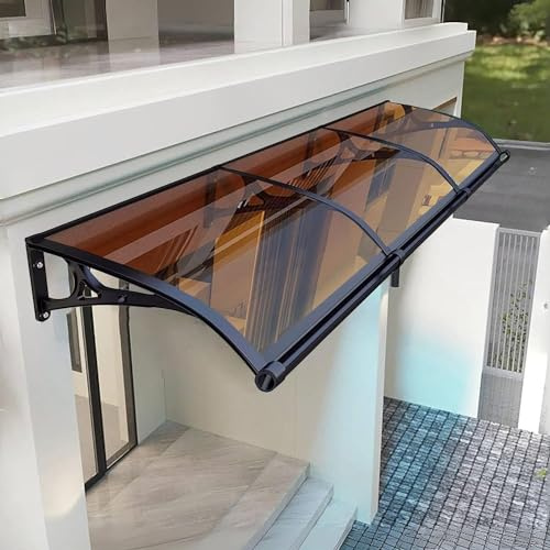 Genomskinlig regnskärmbaldakin för dörrar – tyst utomhusskydd, väderbeständigt (80 cm x 39 tum 80 x 100 cm) för ingångar uteplatser och dörröppningar