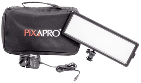 PIXAPRO GLOWPAD 144CB Super Slim on Camera LED Video Light Bicolour 3200-5600K Dimmable Soft Light Hot Shoe LED Lighting Studio Photo LED Panel Photography Video Conference 1/4 Universal Fit DSLR