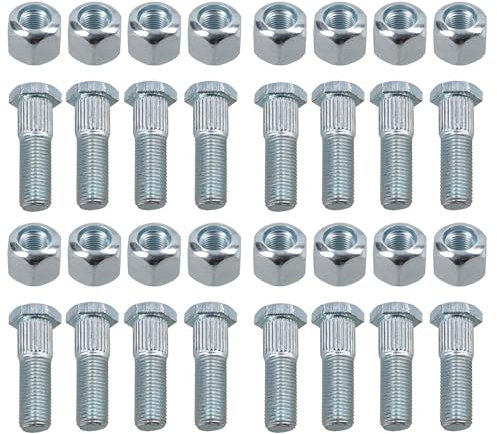 AB Tools Pack de 16 3/8 UNF Goujons et écrous de Roue pour remorque PCD de 4, Les concentrateurs de Suspension