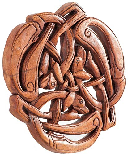 Windalf Deko Holzbild Wilde Jagd 22 cm Keltische Hunde Handarbeit aus Holz