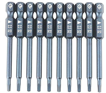 10 pcs1/4 H6.3x65mmx2.3 Embouts de tournevis à tête triangulaire magnétique, Set Embouts de tournevis hexagonale en acier allié