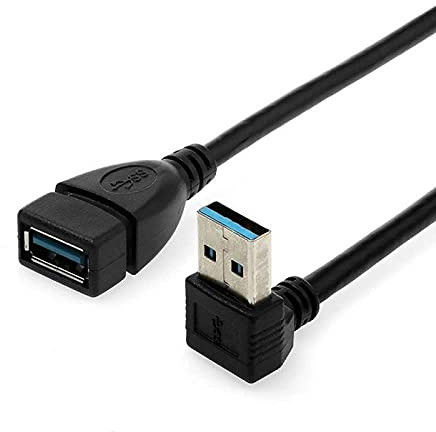 ZEDACA ® USB 3.0 mâle à Femelle Extension Prolonger 90 degré câble Super Fast 5Gbps Transfert de données câble de synchronisation 2pcs (Up Angle Cable) 15cm