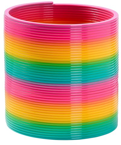 THE TWIDDLERS Riesige Regenbogen Spirale, XXL 15cm Durchmesser, Treppenläufer Kinderspielzeug Sprungfeder Springspirale Retro Springfeder für Mädchen & Jungen
