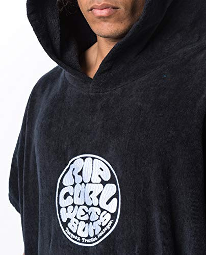 RIP CURL Poncho ou Serviette à Langer Wet As Change pour Les Sports Nautiques et Le Surf sur la Plage - Noir