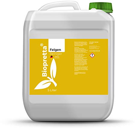 biopretta Felgenreiniger Hochleistungs-Felgenreiniger Säurefrei auch für Alufelgen bei Auto Motorrad und Fahrrad (5000ml)
