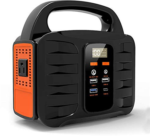 SSCYHT Accumulatore Energia Portatile Centrale Elettrica Portatile Batteria al Litio Emergenza 155Wh Uscita AC 150W Uscita DC Pannello Solare/Presa a Muro/Auto con USB,110v