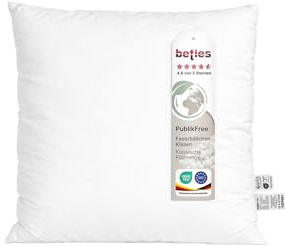 beties - PublikFree - Füllkissen 50x50 cm – 400 g Faserbällchen – tierfreies Premium Innenkissen & Kissenfüllung – Baumwoll Inlett waschbar – Sofakissen & Dekokissen – weich & bauschig
