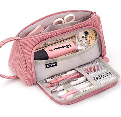 EASTHILL Federmäppchen mit grossem Fassungsvermögen Mäppchen Schreibwarenbeutel Bleistift Beutel für Middle High School College Mädchen Erwachsener Teenager Geschenk -Pink