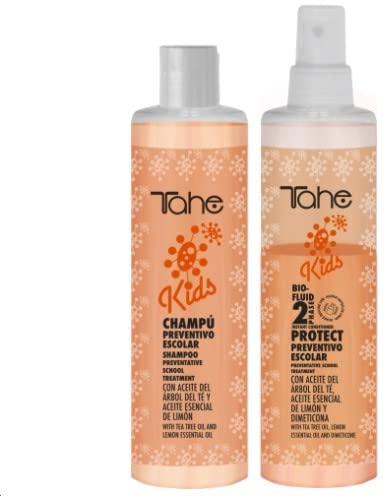 Tahe Pack Champú + Acondicionador KIDS Preventivo escolar Protect 2-PHASE Bio-Fluid piojos