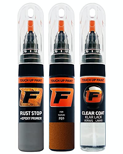FIRANTO Lackstift Autolack Reparaturset für Suzuki ZQ3 Canyon Brown - 3-in-1 Autolack Kratzer Reparaturstift 15ml Grundierung, Klarlack