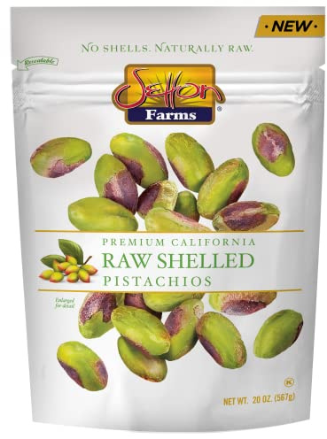 Setton Farms Naturally Raw Shelled Pistachios 20 oz Value Bag, No Shell Pistachios, Non-GMO Project Verified, Certified Gluten Free, Vegan and Kosher, Heart Healthy Snack, 20 Oz (Also perfect for making Dubai Chocolate)