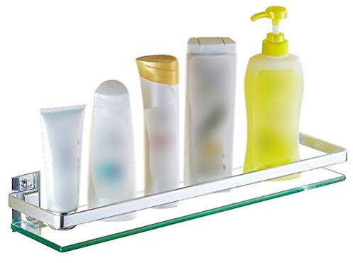 MXXHFC Badezimmer-Glasregal, Badewanne, einlagig, Wand, Duschregal, Duschablage, Wandhalterung, Lagerregal, Schraubbefestigung, 80 cm (70 cm)