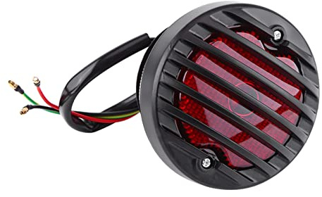 Feu Arrière LED Rond pour Moto, Feu Stop Arrière, Feu Stop Rond Noir pour Bobber Chopper, Scooters, ATV, Bonne Expérience Utilisateur