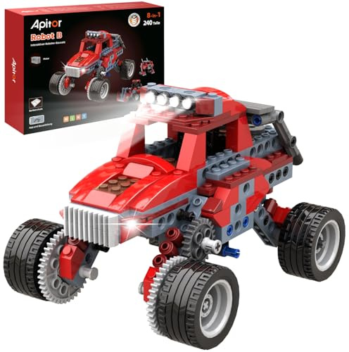 Apitor 8 in 1 STEM Kits for Kids Age 6-8, DIY Electronic Monster Truck Building Kit, STEM Toys for Boys Craft Projects 8-10, Build Robot DIY Activity for Ages 6 7 8 9 10 11 12 + Years