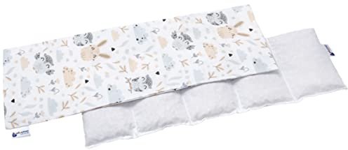 Medi Partners Cherry Pit mikrovågssäker 60x20cm storkornig värmekudde 800g 100% bomull 5 kammare avtagbart överdrag - Cherry Pit kudde för nacke och axlar, kylterapi (Clearing)